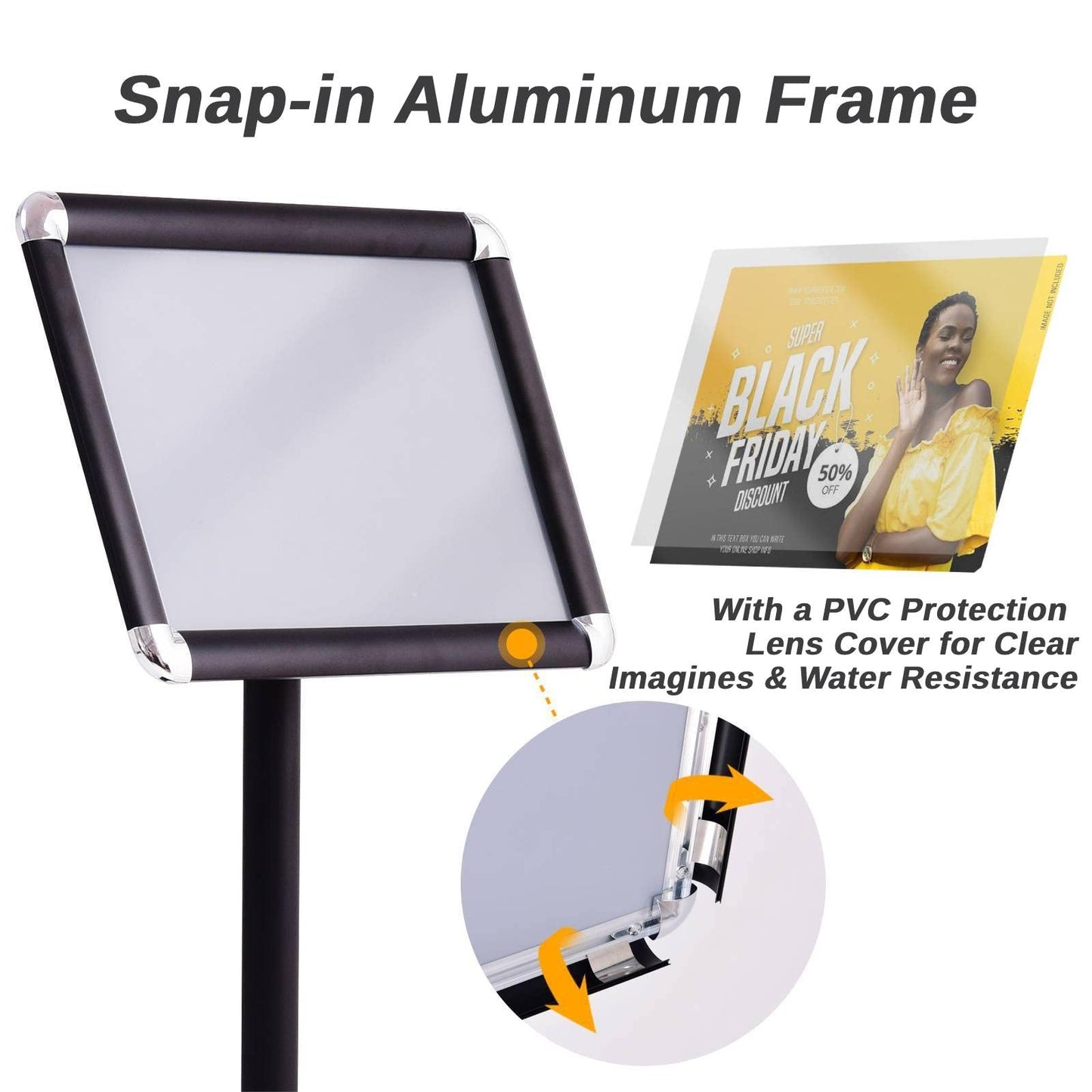 GiantexUK A4 Sign Stand, Adjustable Aluminum Alloy Poster Stand with Stable Round Base and Safety Corner