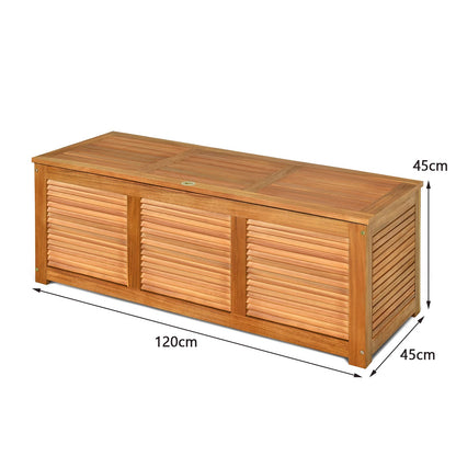 GiantexUK Garden Deck Box, 180L Outdoor Storage Bench with Lid, Wooden Chest Container for Patio Cushions and Gardening Tools