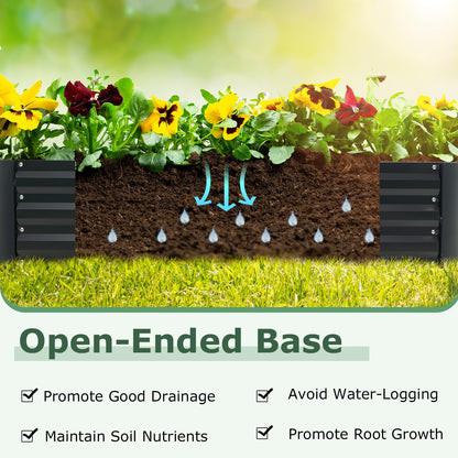 Raised Garden Bed with Greenhouse, Outdoor Elevated Planter Box with PVC Cover & Dual 2-Tier Roll-Up Windows