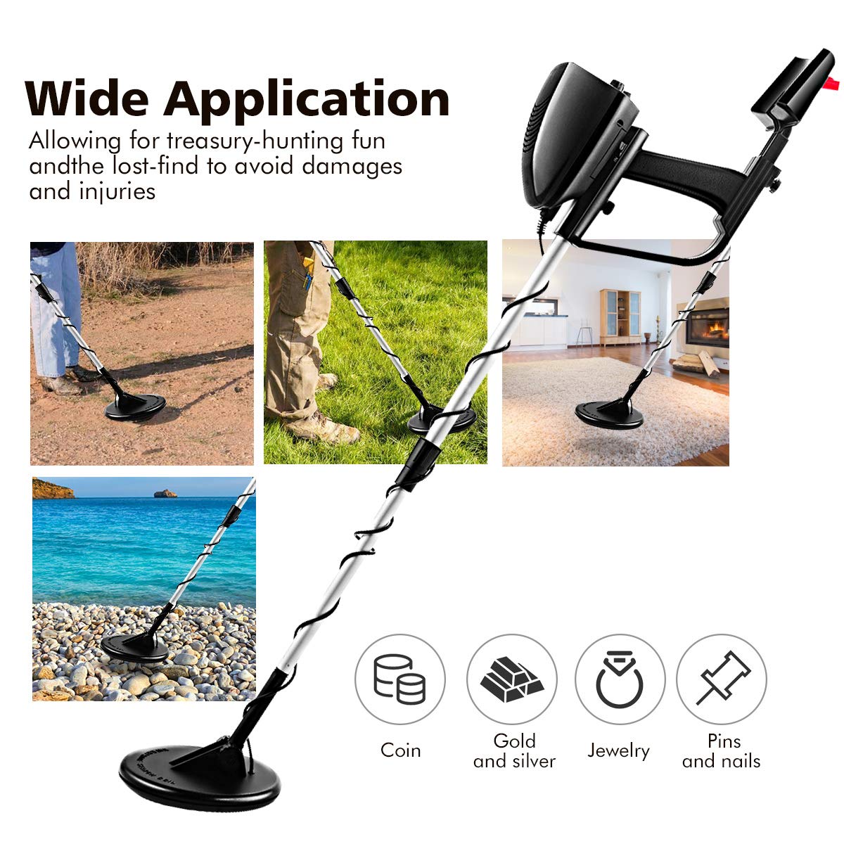 GiantexUK Metal Detector, High Accuracy Detector Kit with Waterproof Search Coil