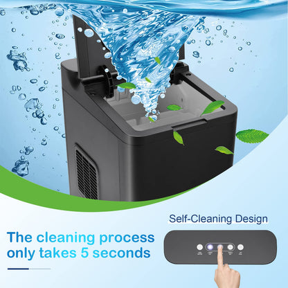 GiantexUK Ice Maker Machine, Self-Cleaning 9 Ice Cubes Ready in 6-13 Mins, Electric Ice Cube