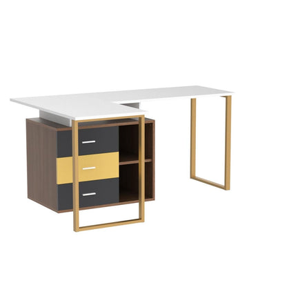 Computer Desk for Two Person, 2 in 1 Double Writing Study Workstation, 220x55x76cm