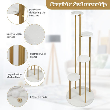 GiantexUK 5-Tier Plant Stand, Corner Tall Flower Rack with Non-slip Foot Pads, 40x40x124cm