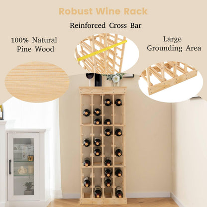 GiantexUK 40 Bottles Wine Rack, 10-Tier Floor Freestanding Wine Storage Display Shelves with Tabletop