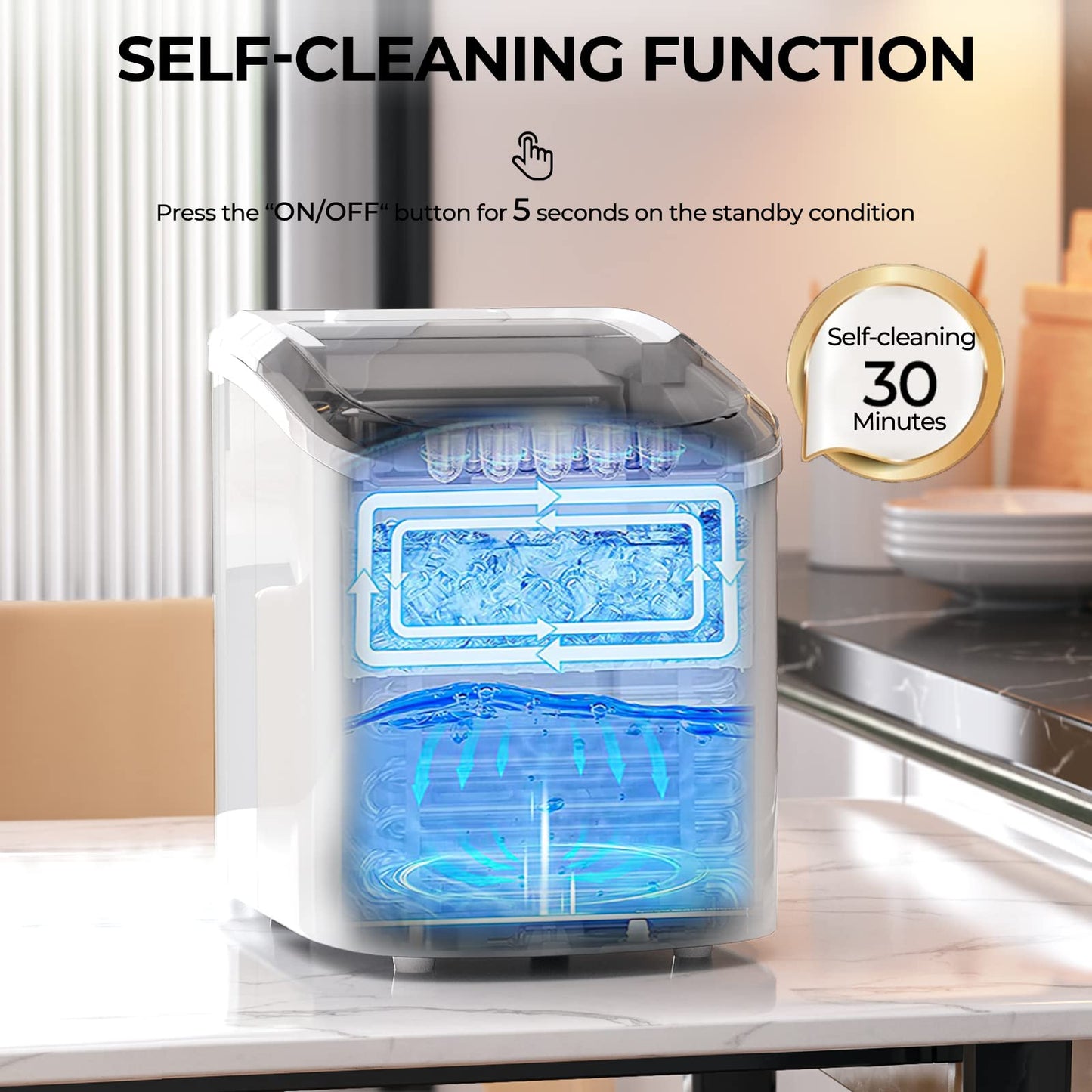 GiantexUK Electric Ice Maker, 12KG/24H Ice Cube Making Machine Ice Scoop and Basket