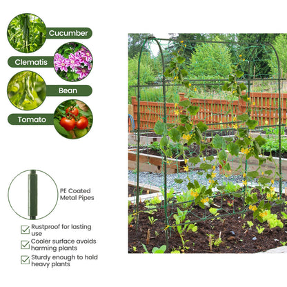 GiantexUK Raised Garden Bed with Detachable Trellis, Wooden Garden Planter Pox with Removable Legs, Self Watering & Drainage System