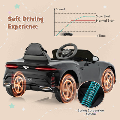 12V Kids Ride on Car, Licensed Bentley Electric Vehicle Toy with Remote Control, Lights, Sounds