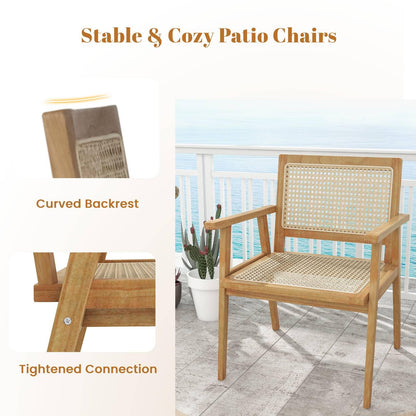 GiantexUK Chairs with Rattan Patio Backyard Balcony