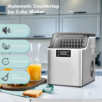 GiantexUK Ice Maker Machine, 18kg/24H Countertop Ice Machine with Self-Cleaning Function