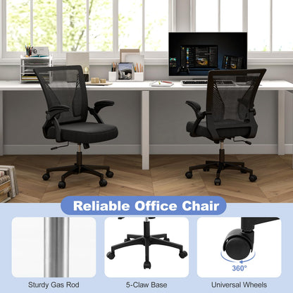 Mesh Office Chair, Adjustable Height Swivel Computer Chair with Flip-Up Armrests