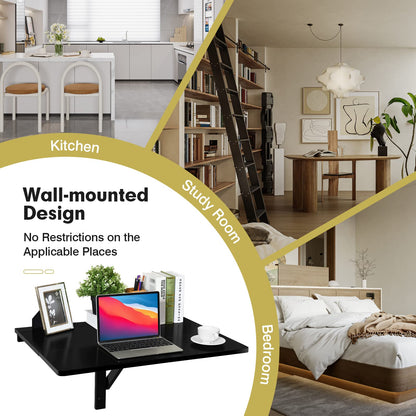 Wall-mounted Drop-leaf Table, Folding Floating Laptop Desk