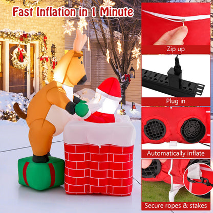 Inflatable Christmas Santa Claus, Blow-up Santa Claus Decoration with LED Lights