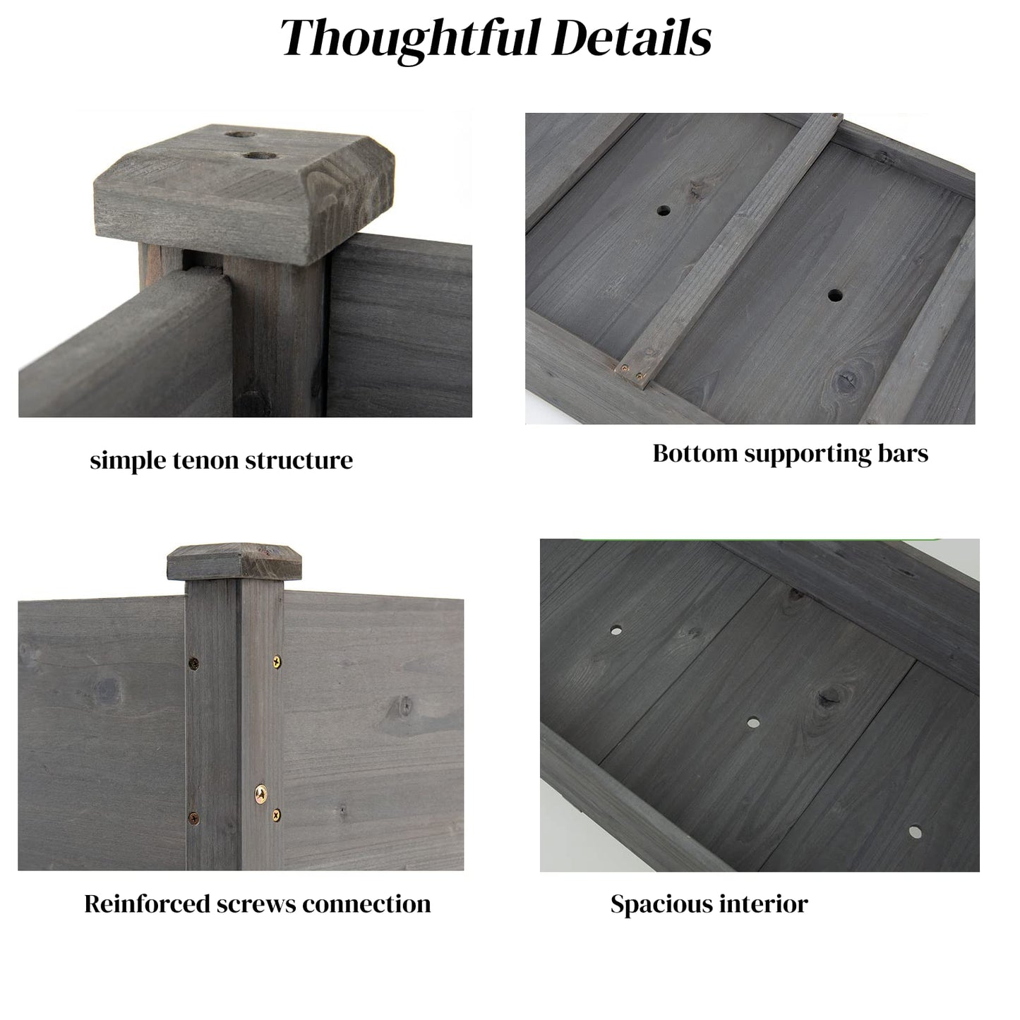 GiantexUK Wooden Raised Garden Bed, Elevated Planter Box with Storage Shelf