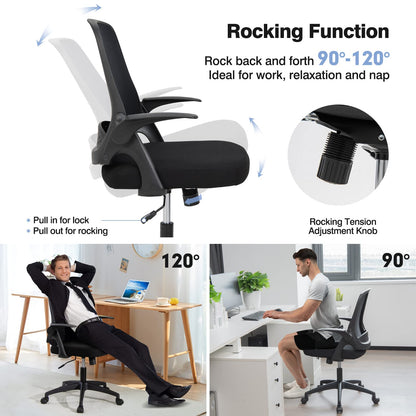 Mesh Office Chair, Height Adjustable Swivel Computer Desk Chair, Ergonomic Mid-Back