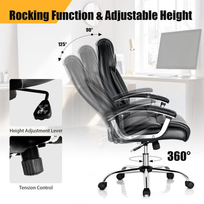 Executive Office Chair, Height Adjustable Swivel Computer Desk Chair with Rocking Function