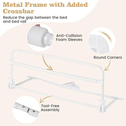 Bed Rail for Toddlers, 100cm Foldable Safety Beds Guard with Strap