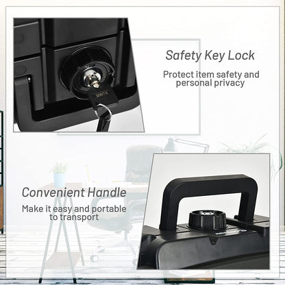 GiantexUK Fireproof Security Safe, Portable Safe Box with Key Lock and Convenient Handle