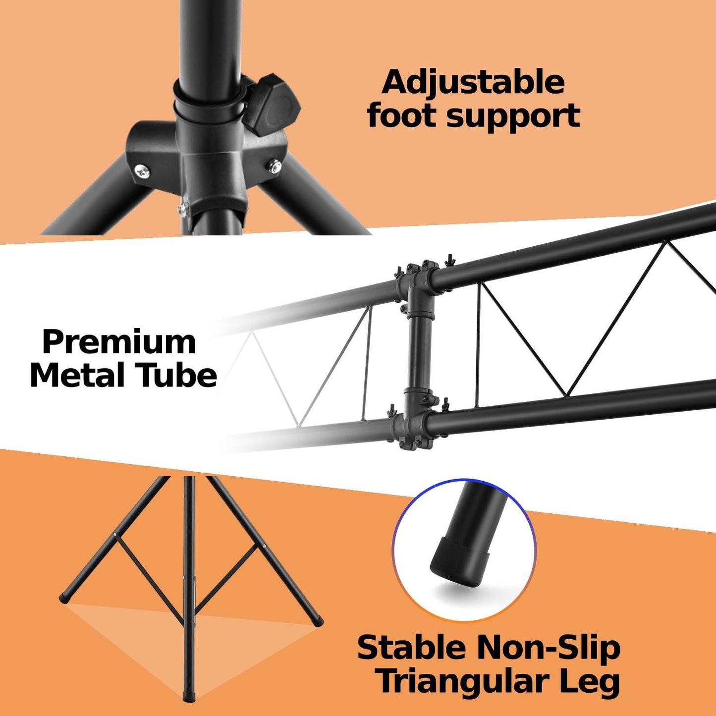 GiantexUK Lighting Truss Bridge Stand, 3.5M Stage Lighting Stand with 11-Position Adjustable Heights