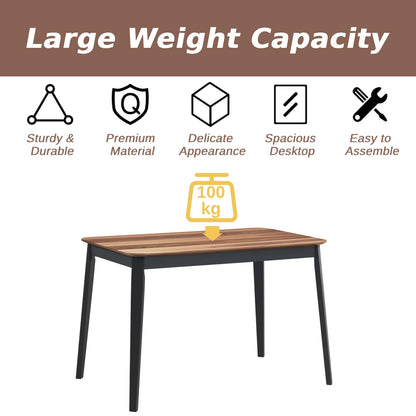 GiantexUK 110 x 70 cm Dining Table, Rubber Wood Legs Kitchen Table with 100 kg Load Capacity