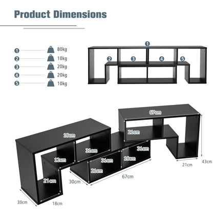 TV Stand for TVs up to 65 Inches, Free Combination Adjustable TV Cabinet Media Entertainment Center Storage Shelf