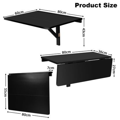 Wall-mounted Drop-leaf Table, Folding Floating Laptop Desk