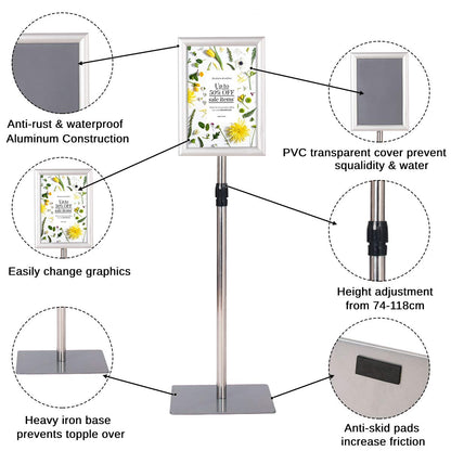 GiantexUK A4 Sign Stand, Adjustable Aluminum Poster Holder