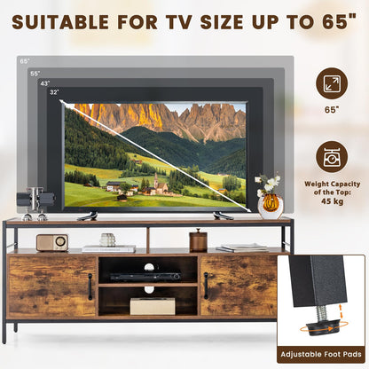 TV Stand for TVs up to 65", Wooden TV Cabinet Media Entertainment Center  for Living Room Bedroom