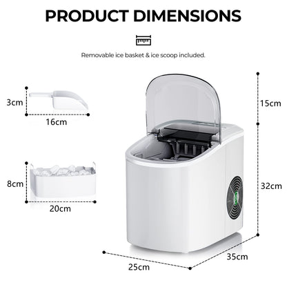 GiantexUK Electric Ice Maker, 12KG/24H Ice Cube Making Machine Ice Scoop and Basket