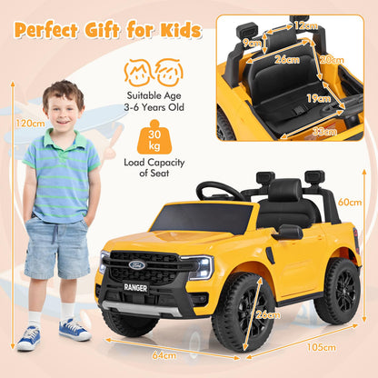 12V Kids Electric Ride on Car with Remote Control, Storage Basket, USB, Music, Light, Wireless and Power Display