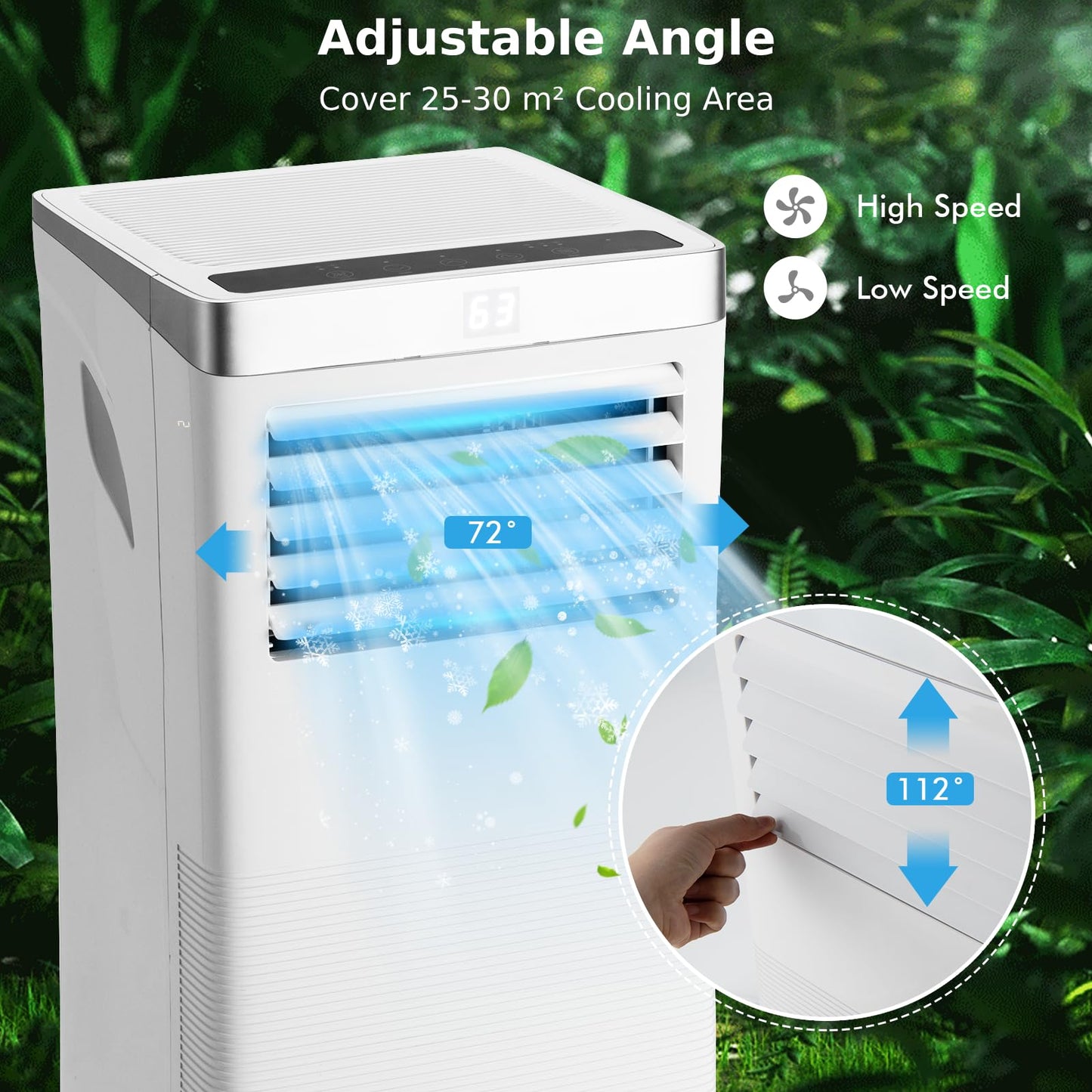 GiantexUK Portable Air Conditioner 9000BTU, 4-In-1 Mobile Air Cooler, Dehumidifier, Cooling Fan with 2 Speeds, Sleep Mode