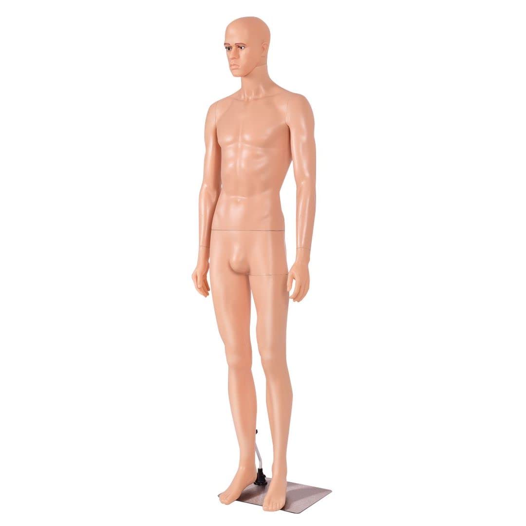 GiantexUK 184cm Male Mannequin, Detachable Full Body Dress Form with Metal Base