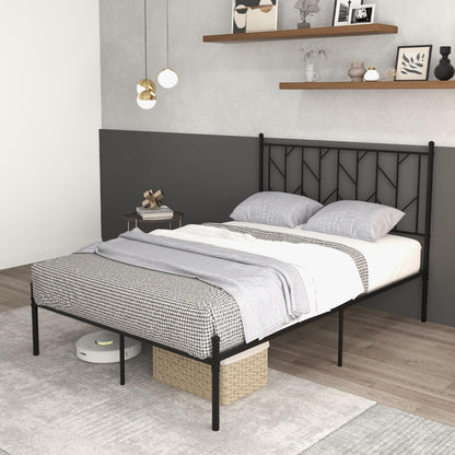 3FT/4FT6 Platform Bed Frame, Single/Double Slatted Mattress Foundation with Under Bed Storage