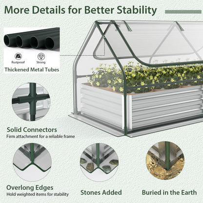 GiantexUK Raised Garden Bed with Greenhouse