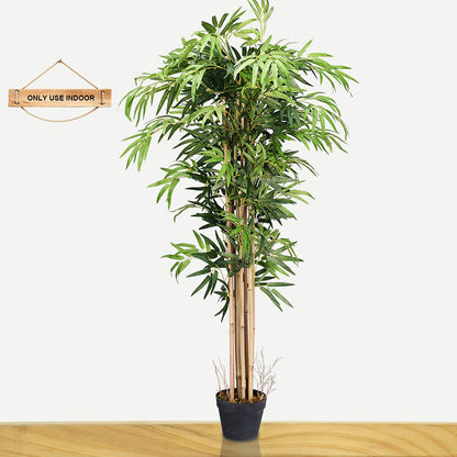 GiantexUK Artificial Plant Tree, Fake Decorative Trees with Plastic Pot and Leaves (Artificial Bamboo)