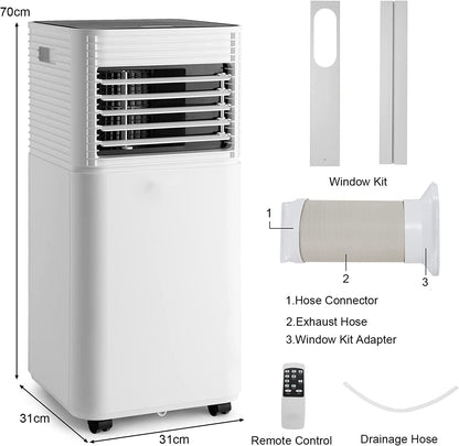 GiantexUK Portable Air Conditioner, 9000BTU 4 in 1 Mobile Evaporative Cooler, Dehumidifier, 2 Speed Cooling Fan with Digital Screen