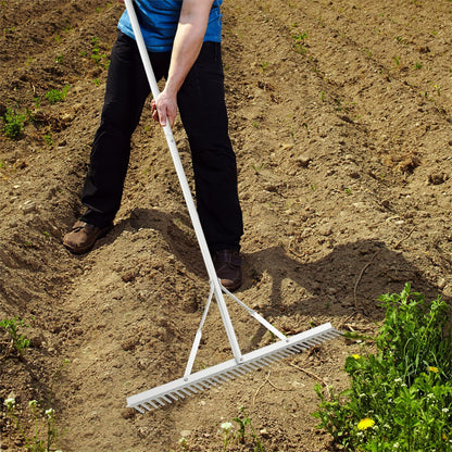 GiantexUK 36'' Aluminum Landscape Rake, 36 Tines Garden Rake with 68" Handle & Double-Sided Head