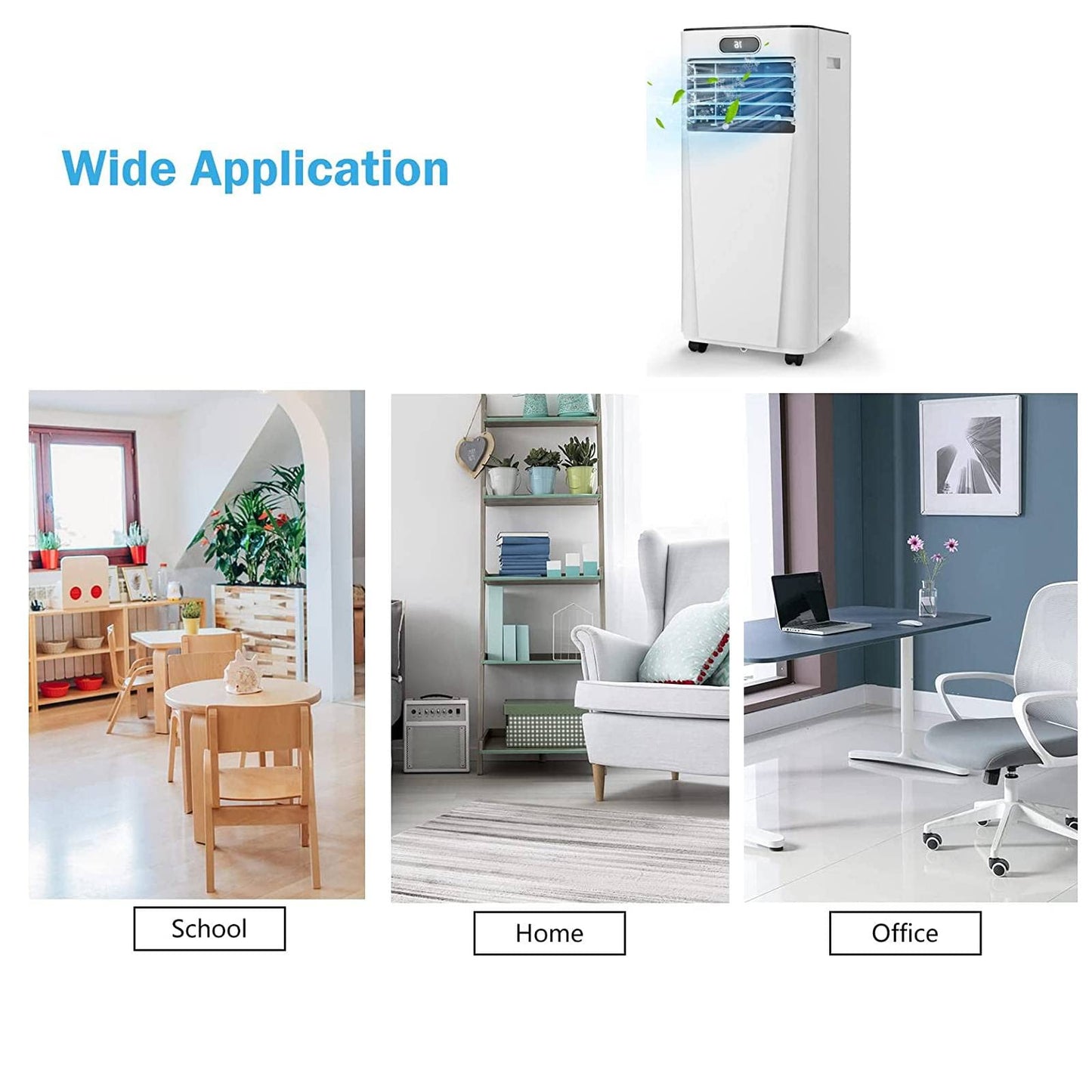 GiantexUK 7000BTU Portable Air Conditioner, 4 in 1 Mobile Air Cooler, Dehumidifier, 2 Speed Cooling Fan with WI-FI Smart APP, Sleep Mode, 24H Timer & Remote Control