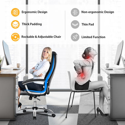 Executive Office Chair, Height Adjustable Swivel Computer Desk Chair with Rocking Function