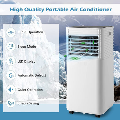 GiantexUK Portable Air Conditioner, 7000BTU 4 in 1 Mobile Evaporative Cooler, Dehumidifier, 2 Speed Cooling Fan with Digital Screen