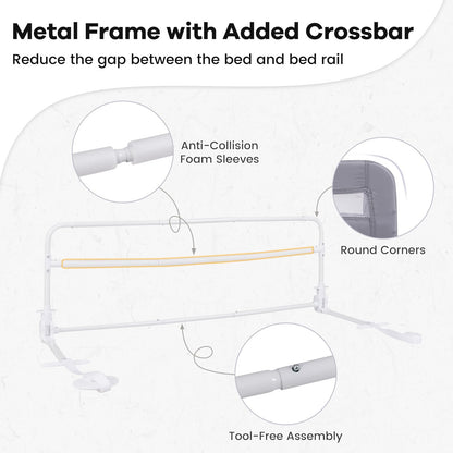 Bed Rail for Toddlers, 120cm Foldable Safety Beds Guard with Strap