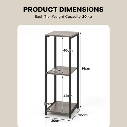 3 Tier Tall Metal Plant Stand, Corner Plant Holder with Anti-tipping Devices (without Drawer)