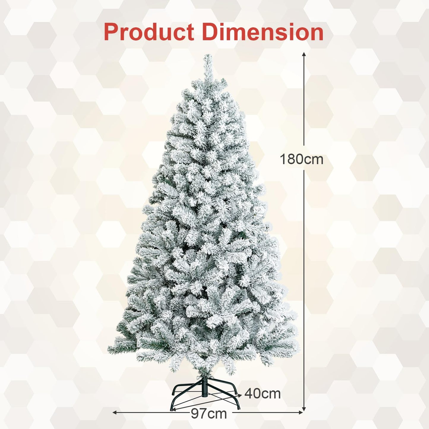 6FT/7.5FT Christmas Tree, Full-bodied Artificial Tree with Metal Stand