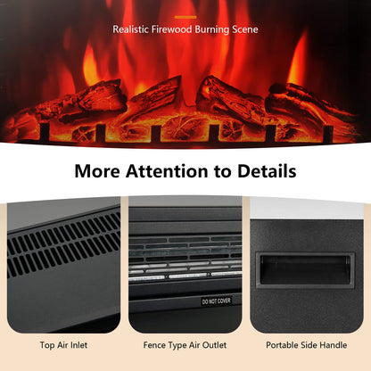 GiantexUK 25" Electric Fireplace, Freestand Fire Heater with LED Flame Color, 4 Brightness, Remote Control