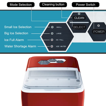 GiantexUK Electric Ice Maker, 20KG/24H Countertop Ice Machine with Scoop and Basket