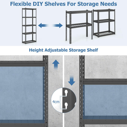 GiantexUK 5 Tier Garage Shelving Unit, Heavy Duty Adjustable Metal Shelves with Anti-tipping Device