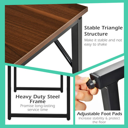 Computer Desk, 100cm Small Writing Desk Study Workstation, Modern Industrial Wooden PC Laptop Table Simple Working Gaming Desk