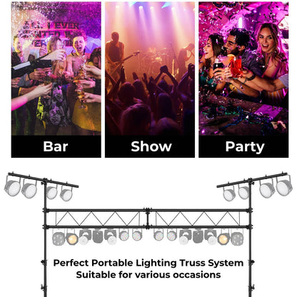 GiantexUK Lighting Truss Bridge Stand, 3.5M Stage Lighting Stand with 11-Position Adjustable Heights