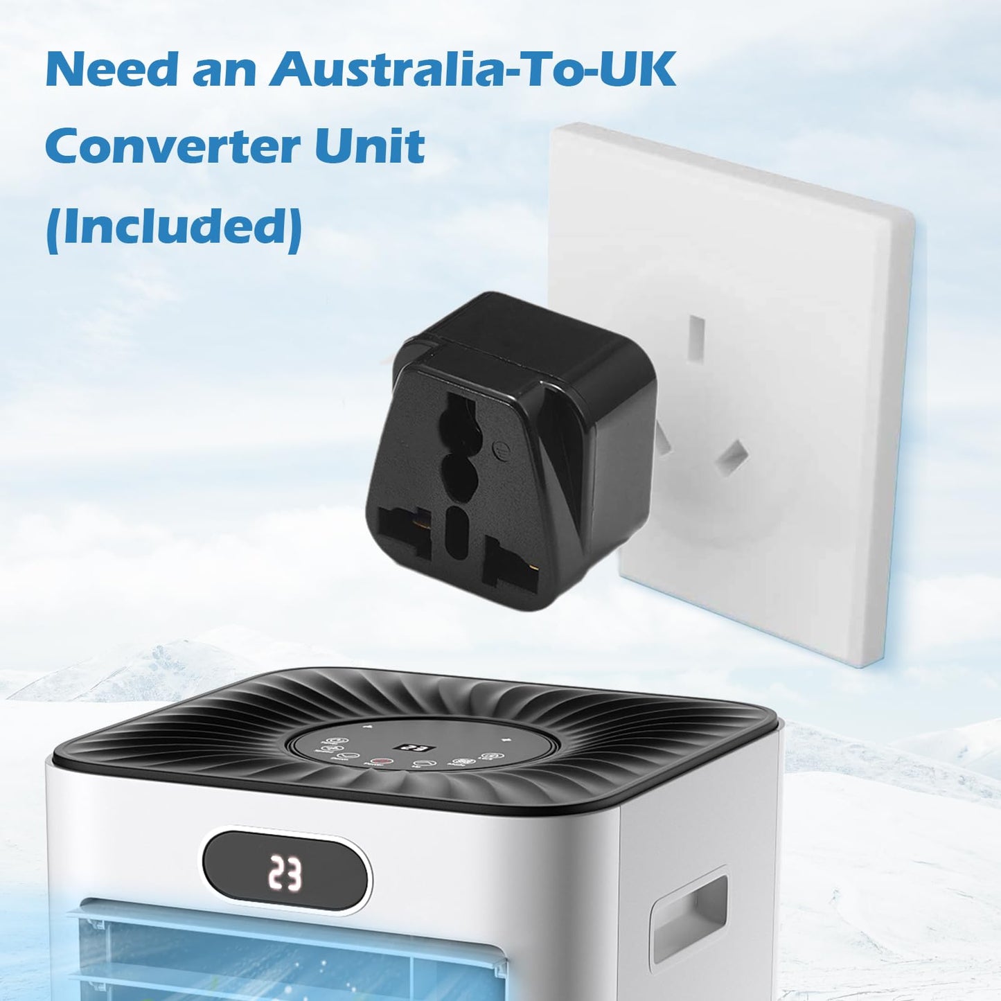 GiantexUK 9000BTU Portable Air Conditioner, 3 in 1 Mobile Air Cooler, Dehumidifier, Fan with Sleep Mode, Remote Control & 24H Timer(with Australia-To-UK Converter Unit)