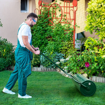 GiantexUK 63L Garden Lawn Roller, Water/Sand Filled Lawn leveller with Scraper Drum & Removable Drain Plug (T-Handle)