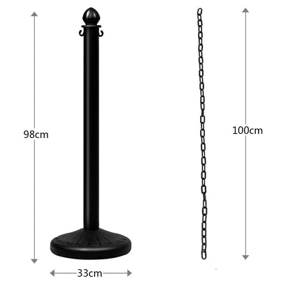 GiantexUK 6PCS Chain Stanchion, PE Safety Barrier Set with 100CM Link Chain